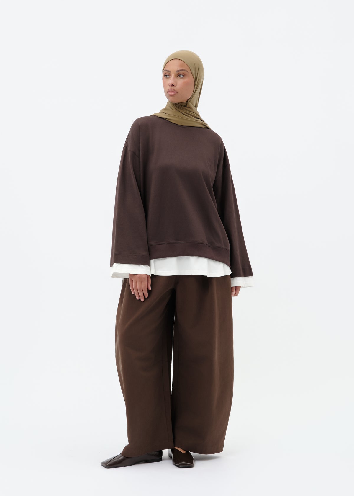 Two-material sweater coffee