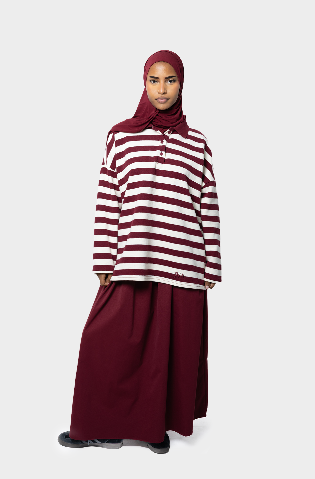 Le sweat polo burgundy