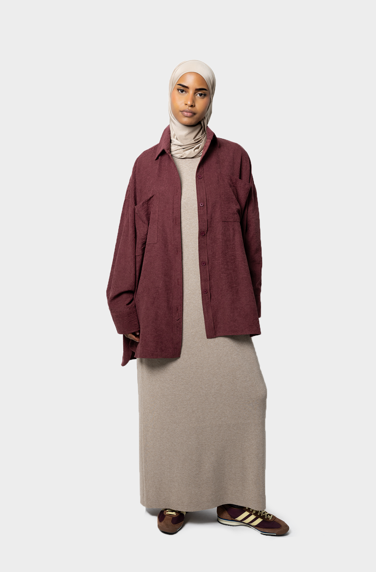 La chemise oversize burgundy