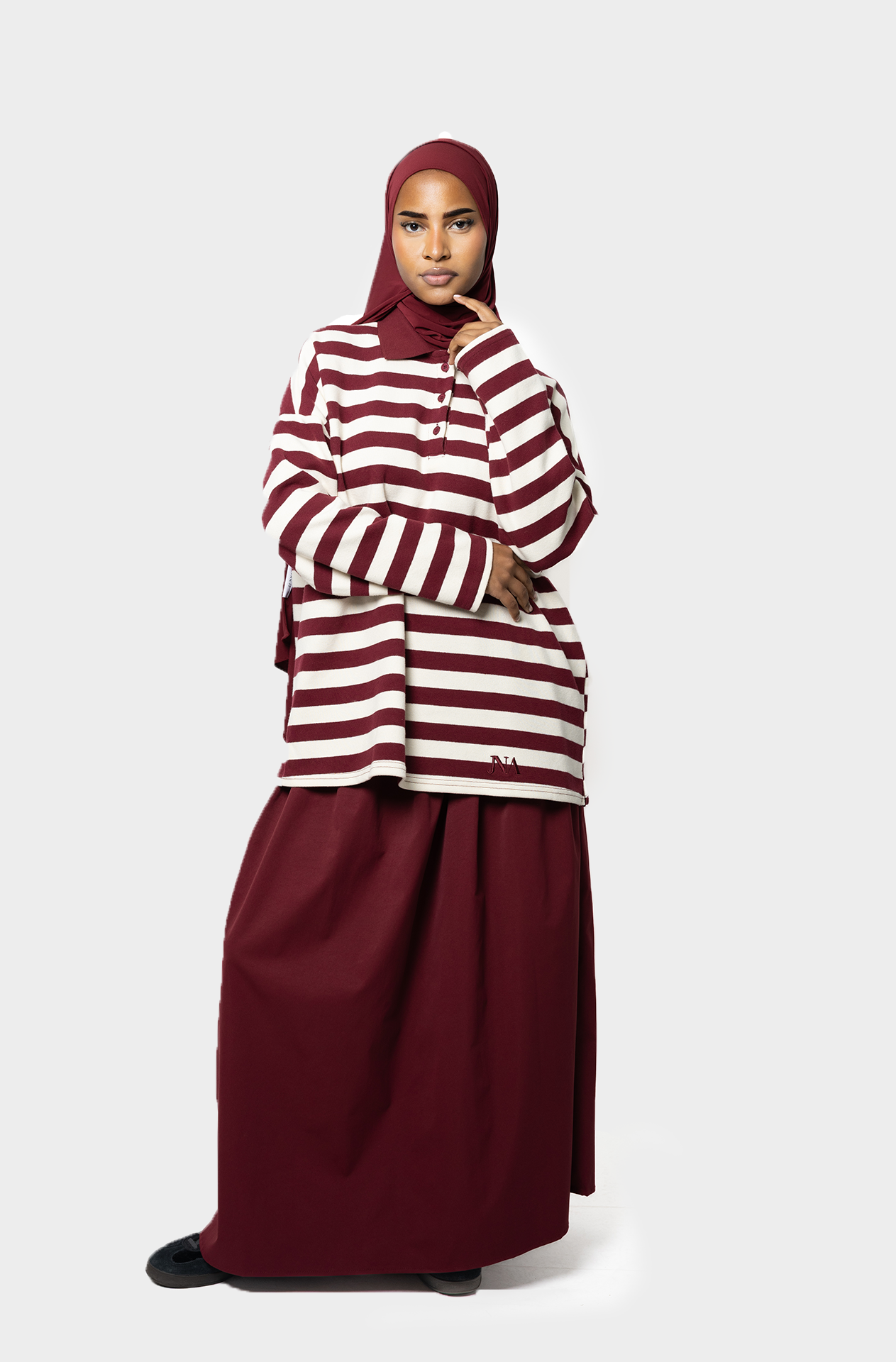 Le sweat polo burgundy