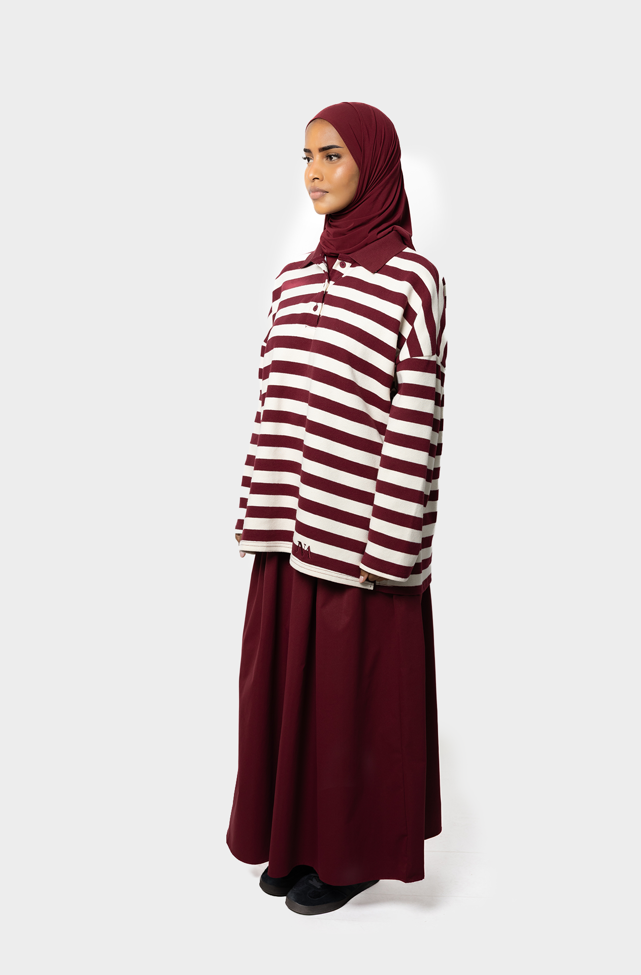 Le sweat polo burgundy