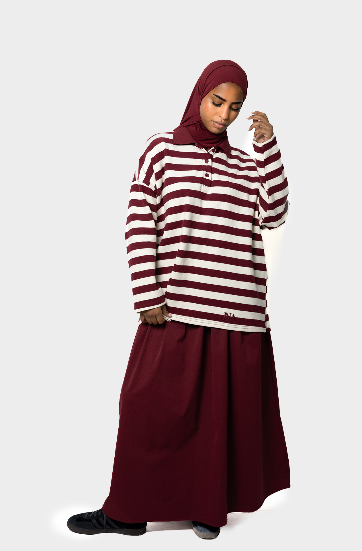 Le sweat polo burgundy