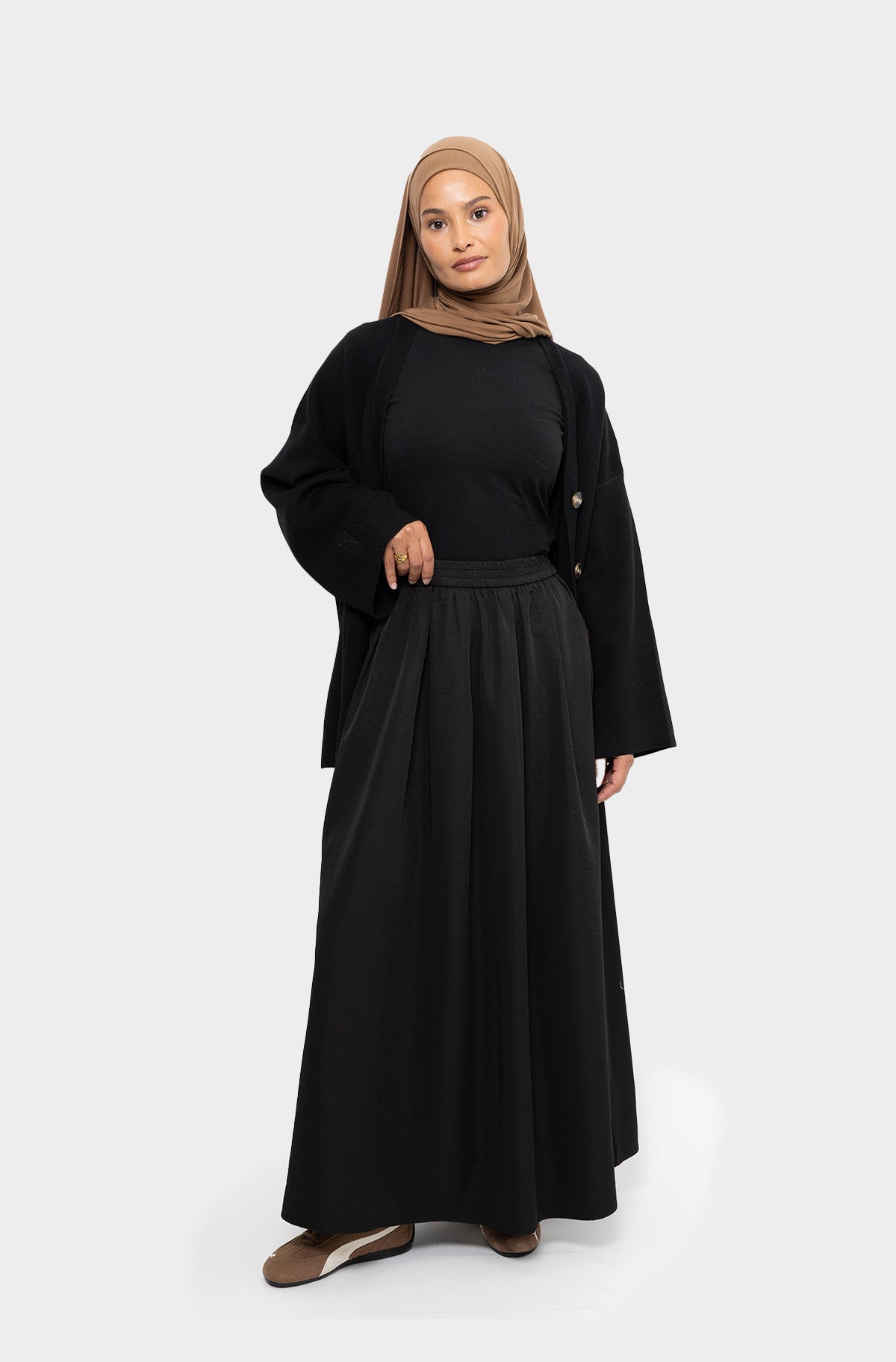 Jupe Next Femme Taille 12 - Noire, Coupe A-line, Longueur Midi, Coton Blend, Fermeture Zip, Sans étiquette