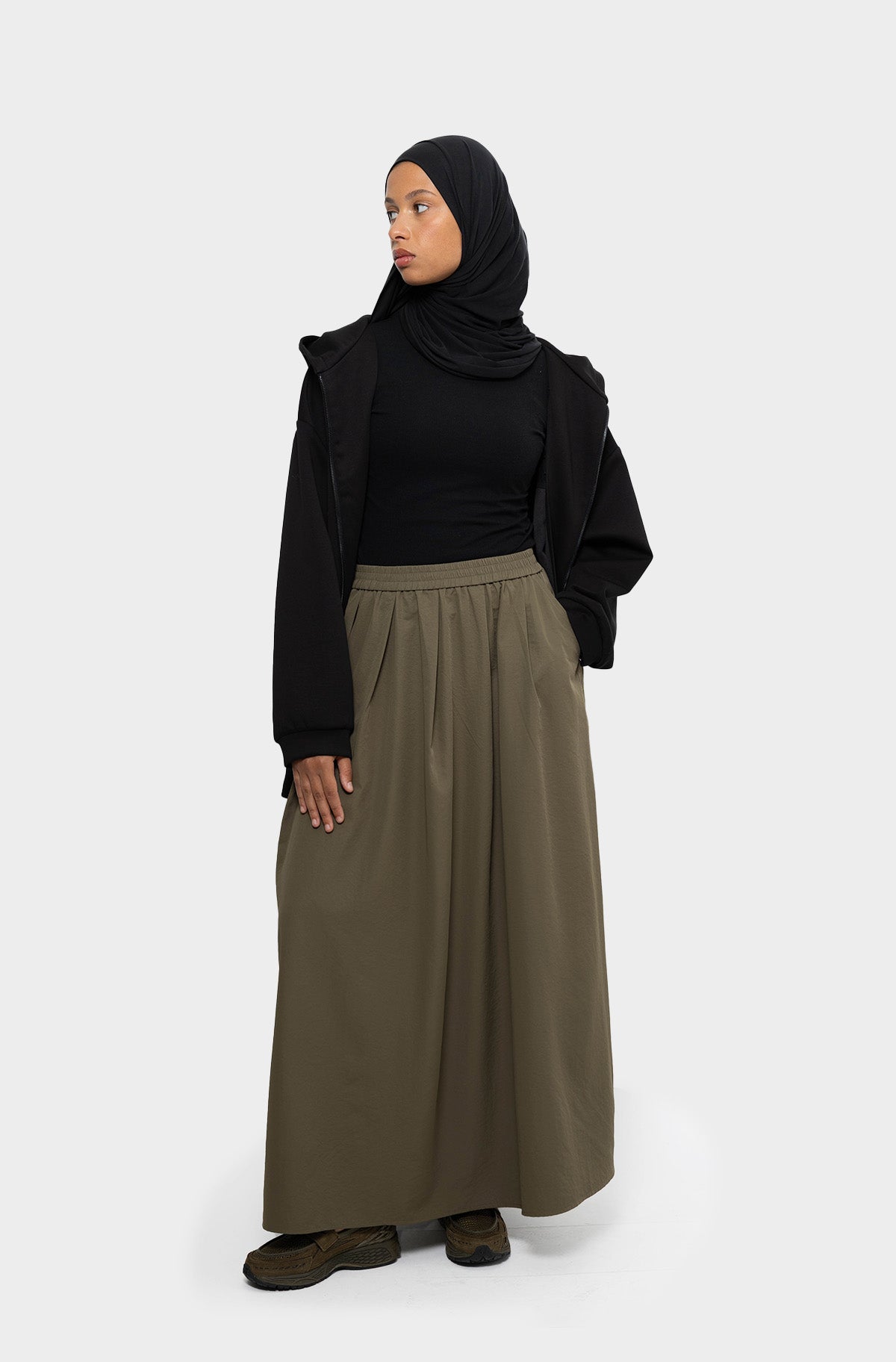 Jupe oversize olive