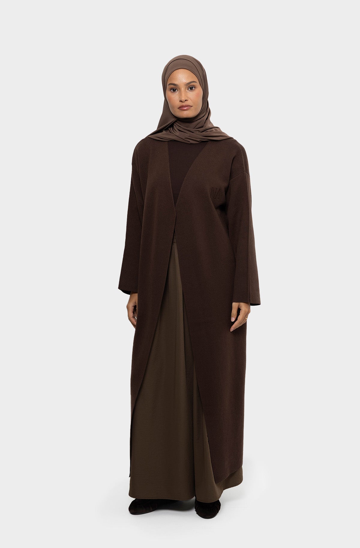 Cardigan long marron