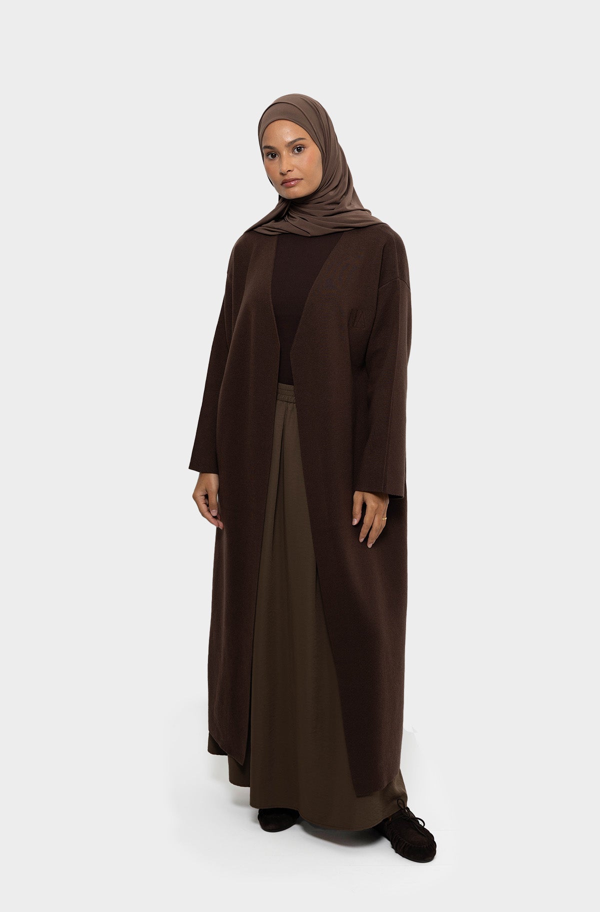 Cardigan long marron