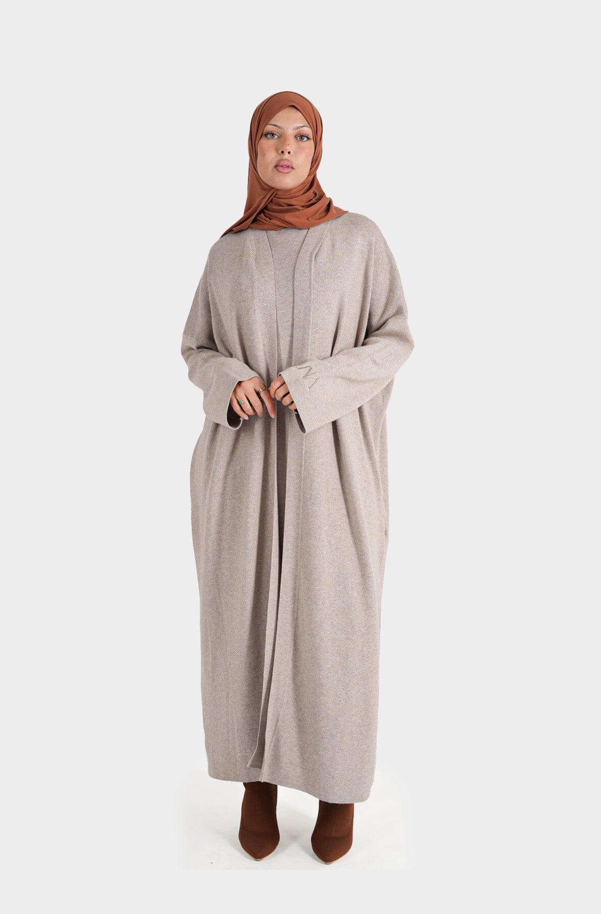 Ensemble robe et gilet JNA taupe