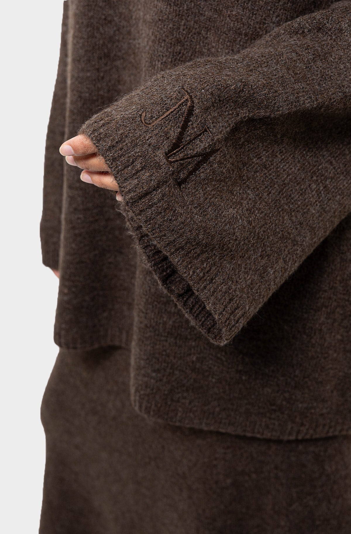 Brown short cardigan in merino wool
