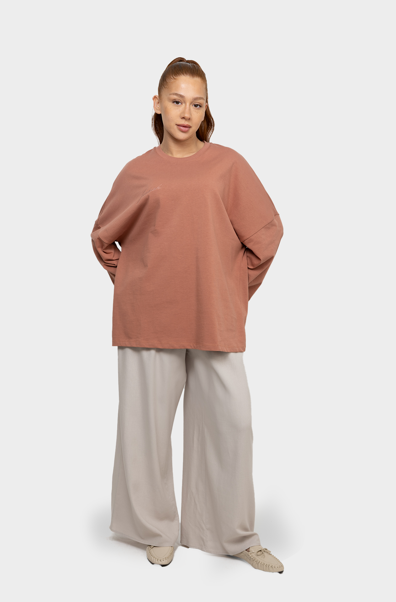 T-shirt oversize pêche