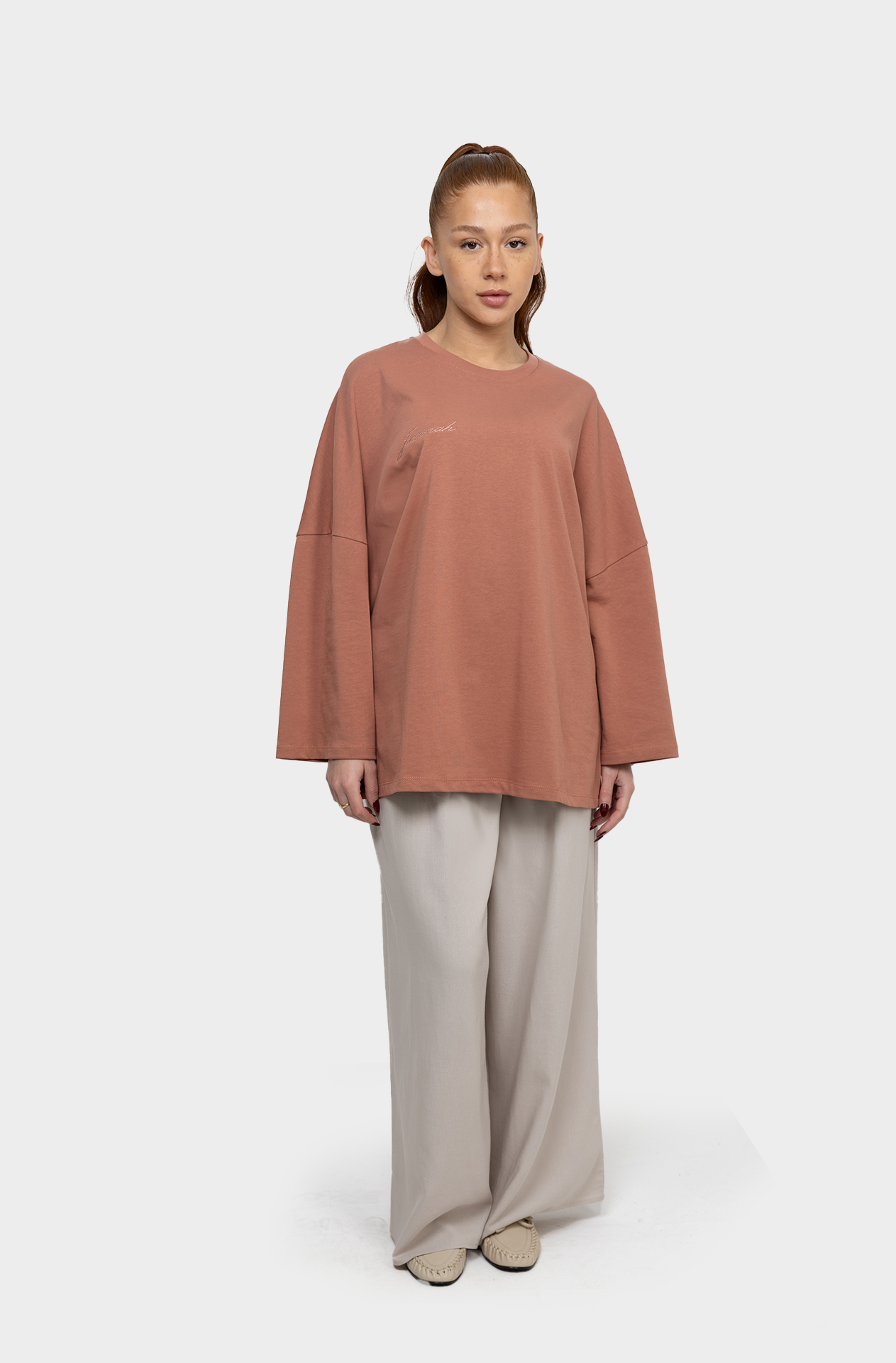 T-shirt oversize pêche
