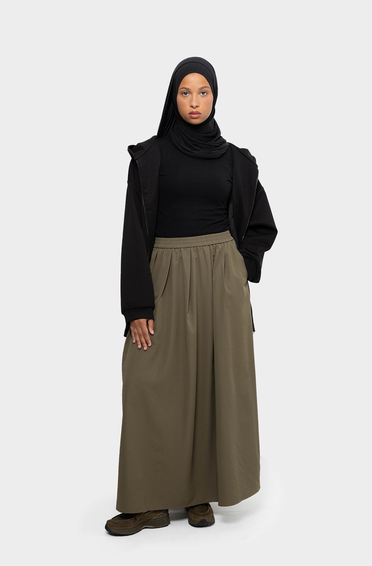 Jupe oversize olive