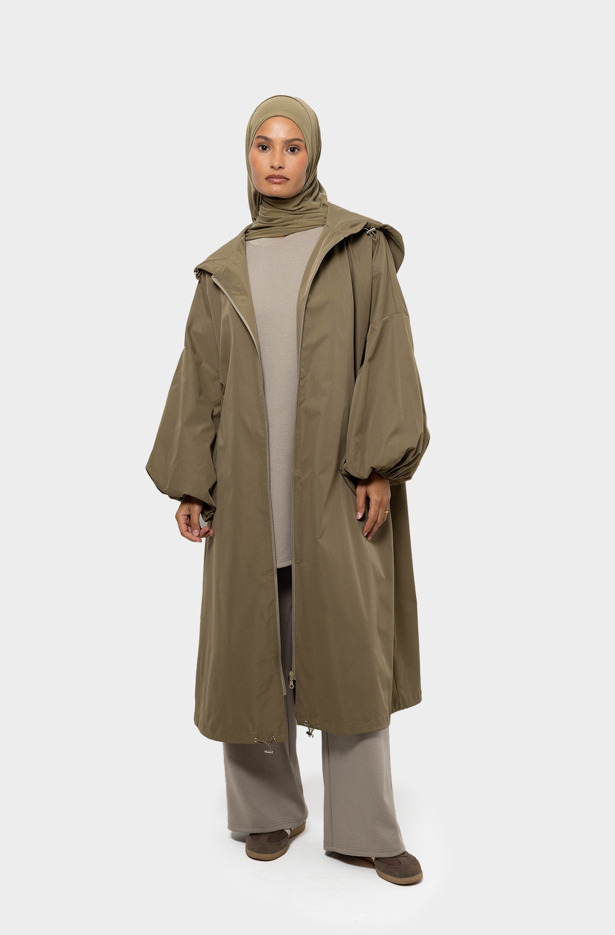 Parka à capuche olive