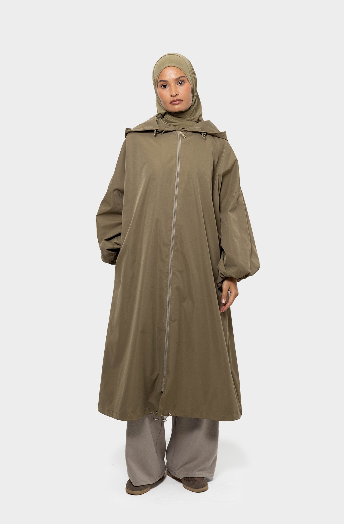Parka à capuche olive