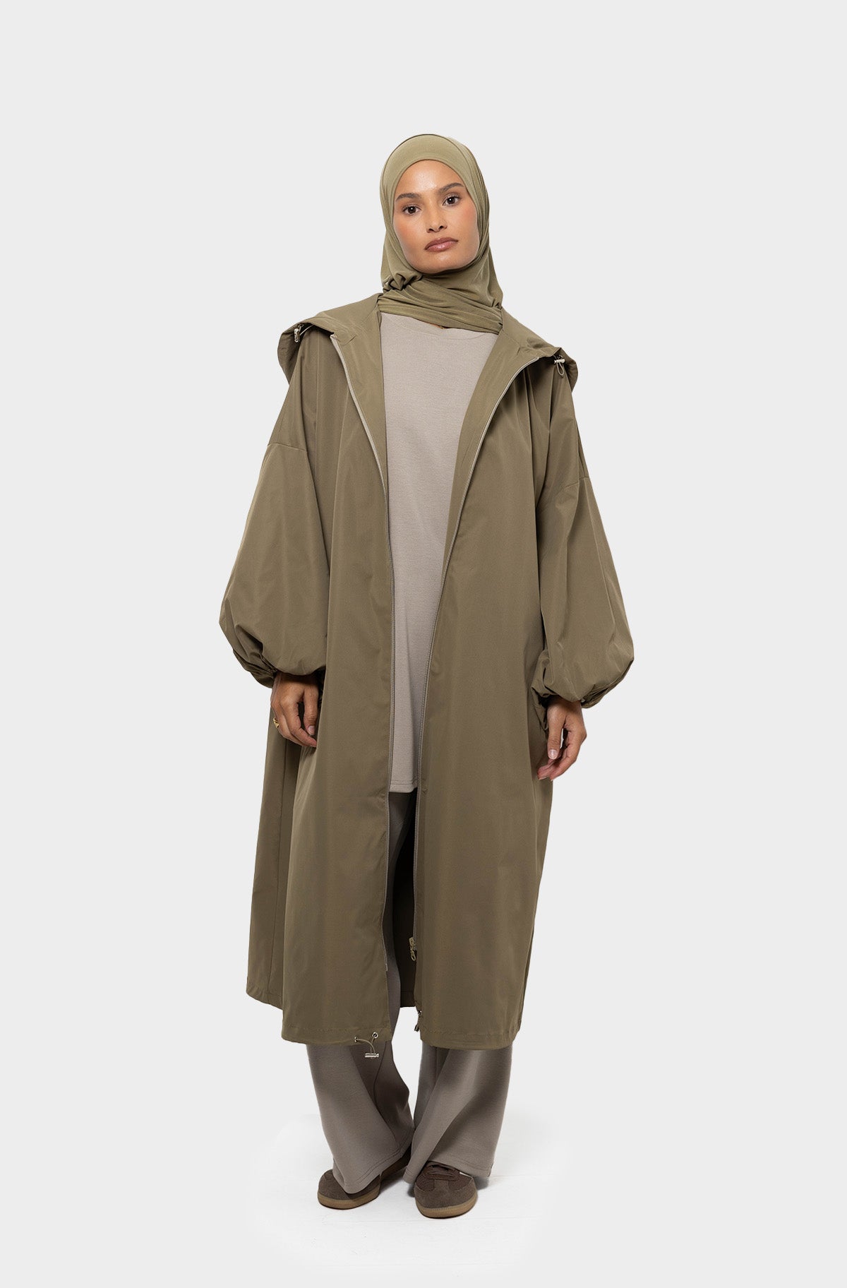 Parka à capuche olive