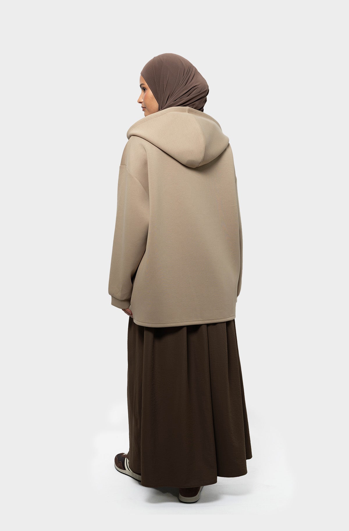 Sweat à capuche tencel beige