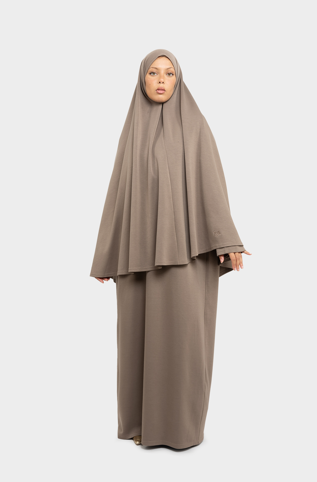 Tahara taupe Abaya Khimar Set