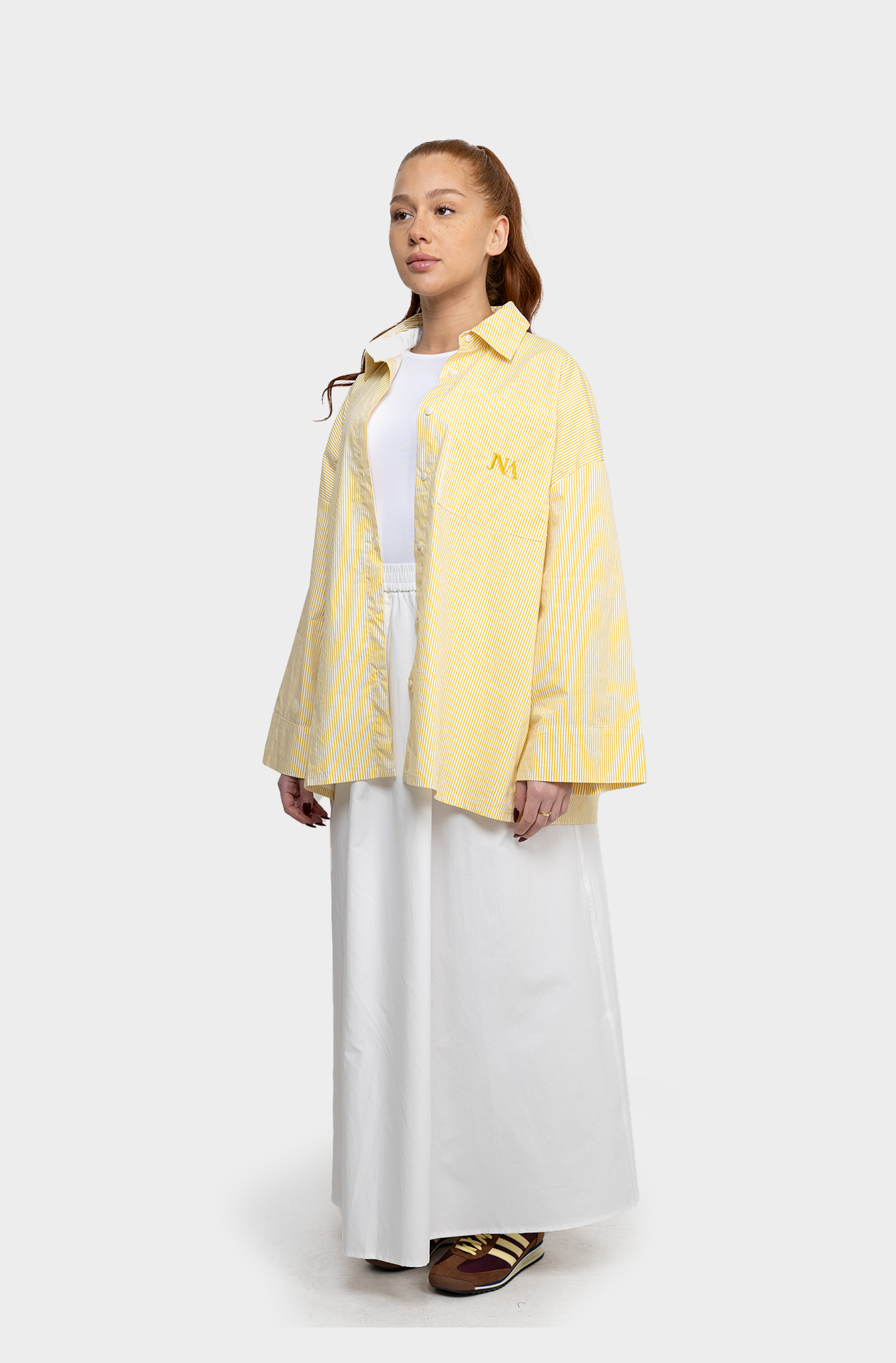 Chemise rayée lime