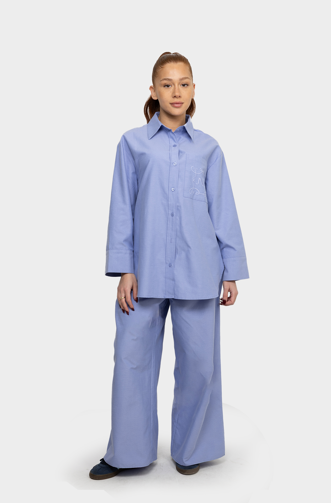 Chemise oversize coton bleu