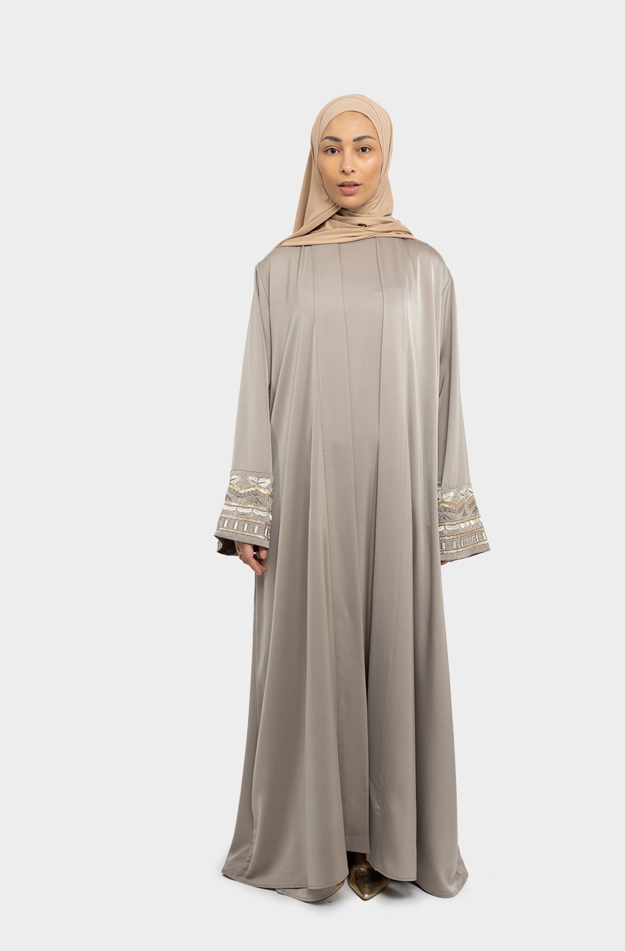  Oria beige abaya set 