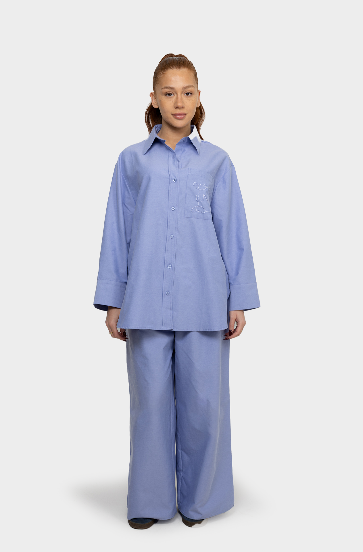 Chemise oversize coton bleu