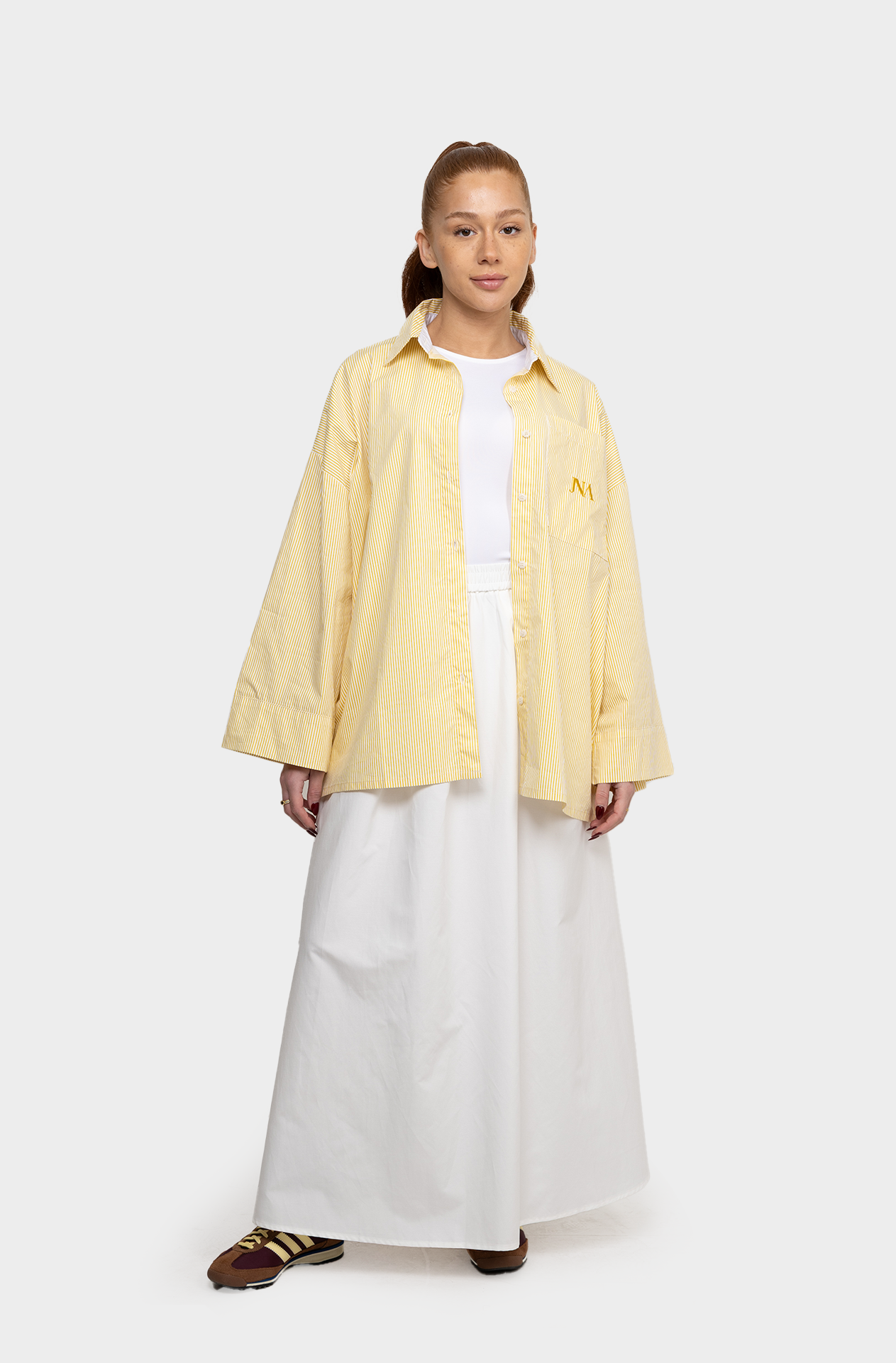 Chemise rayée lime