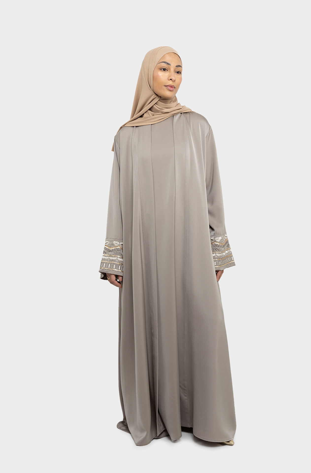  Oria beige abaya set 