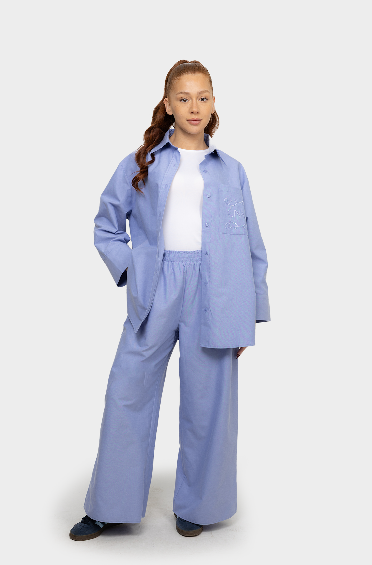 Pantalon oversize coton bleu