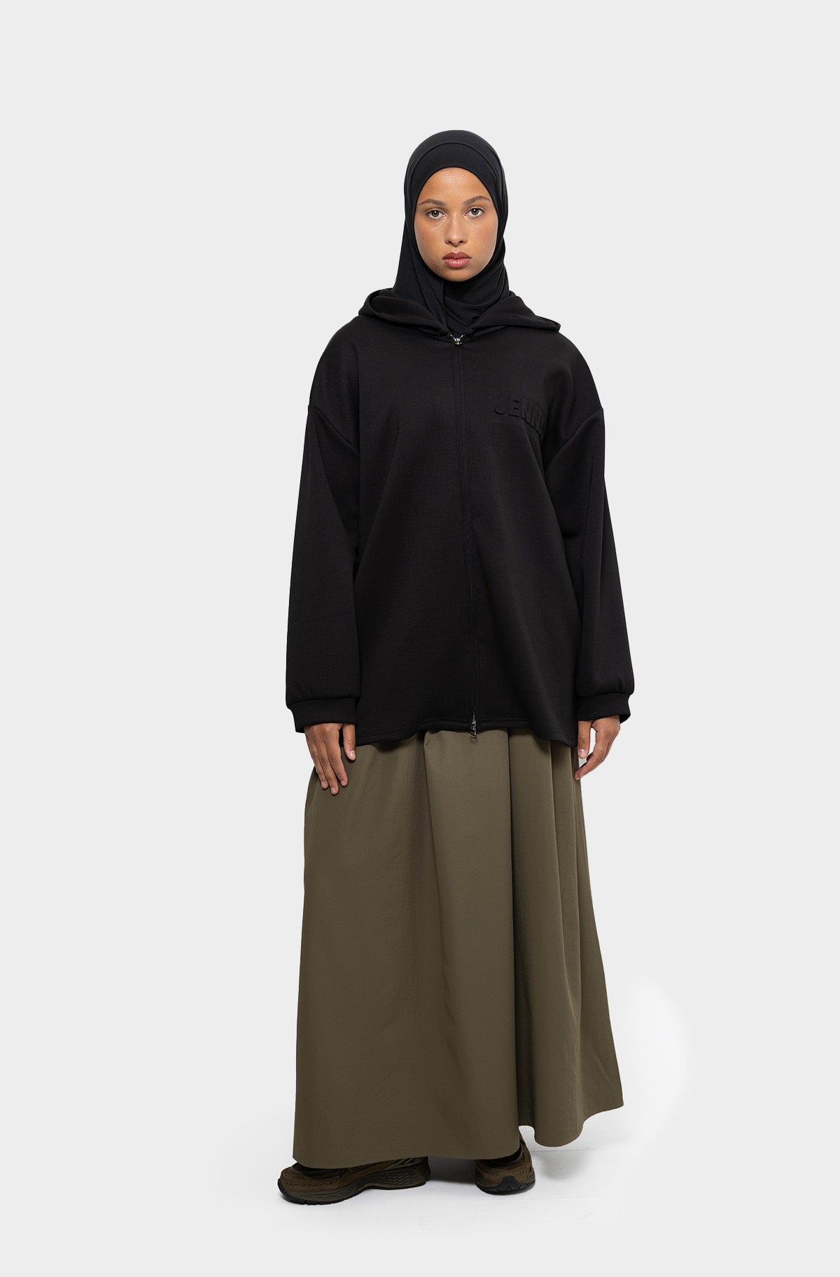 Sweat à capuche tencel noir