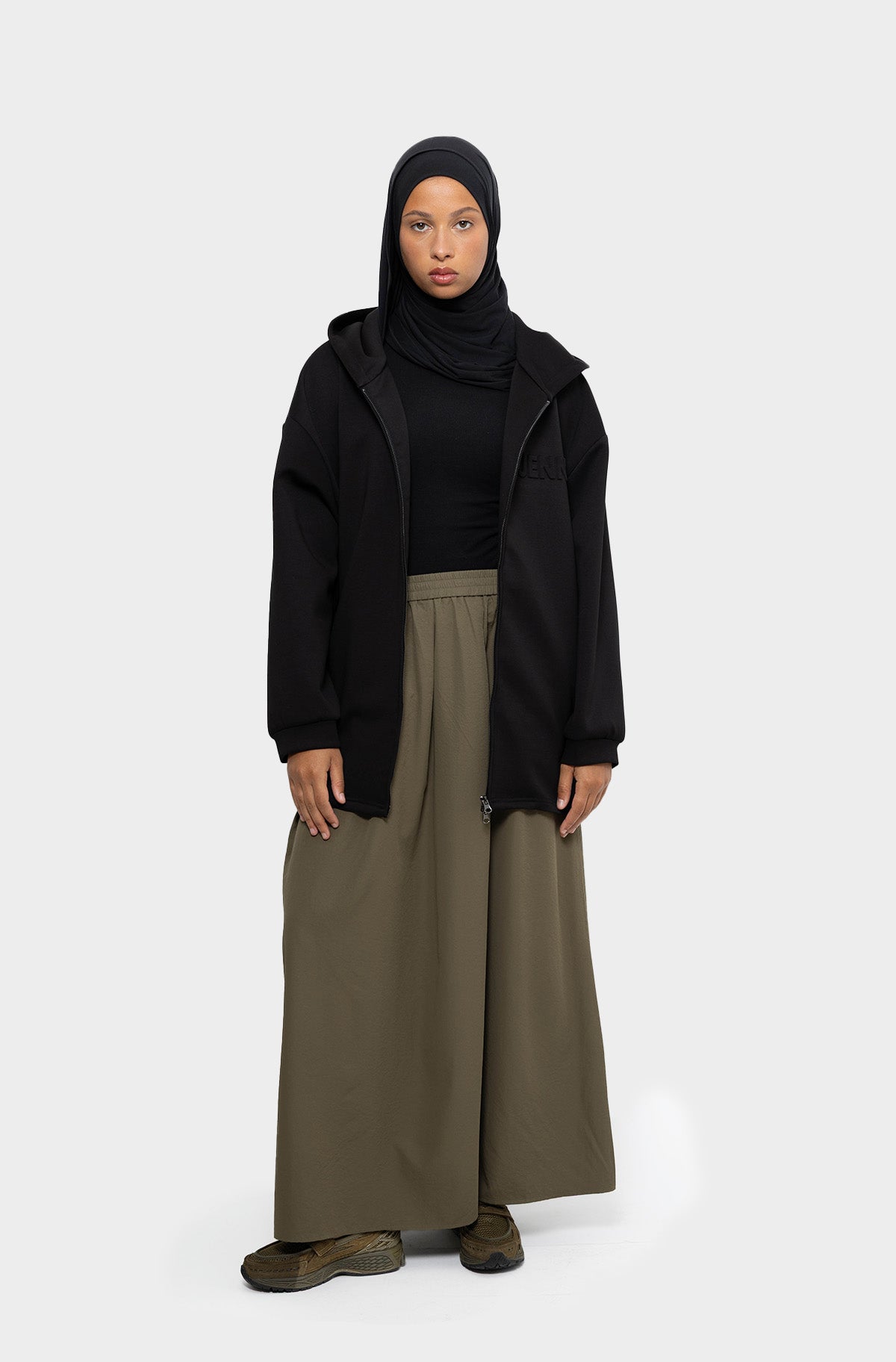 Sweat à capuche tencel noir
