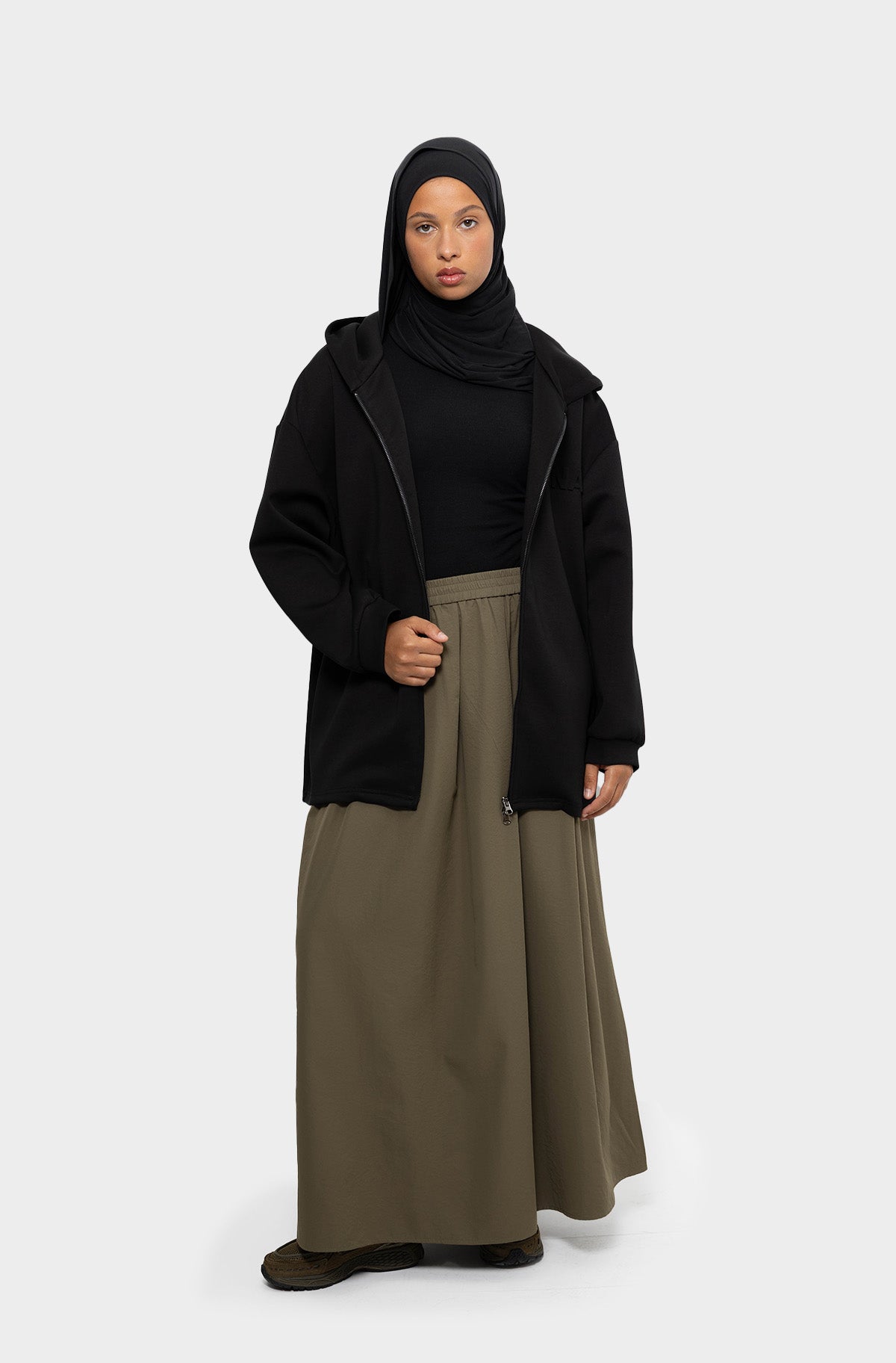 Sweat à capuche tencel noir