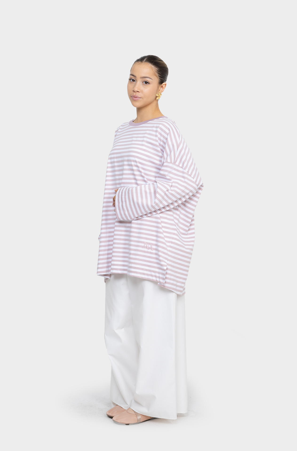 T-shirt marin rose / blanc