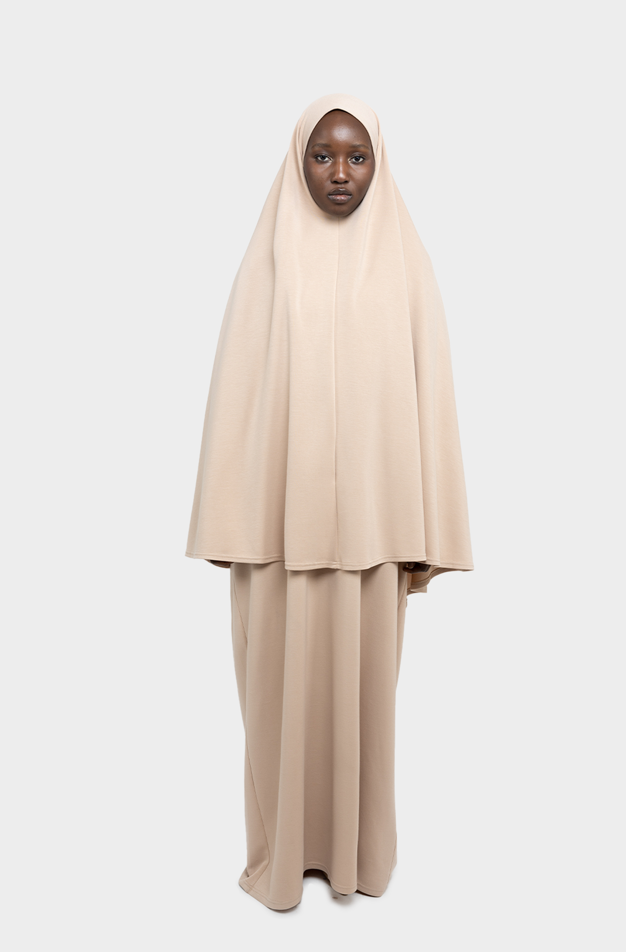  Tahara beige Abaya Khimar Set