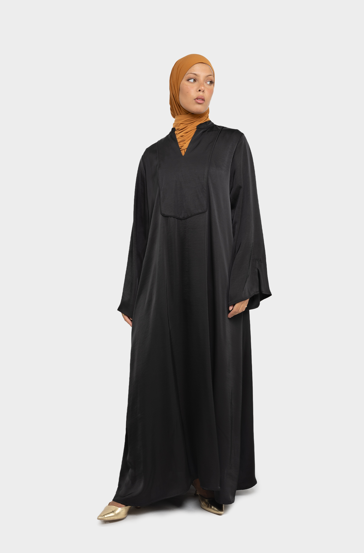 Black Medina dress Tunisian collar