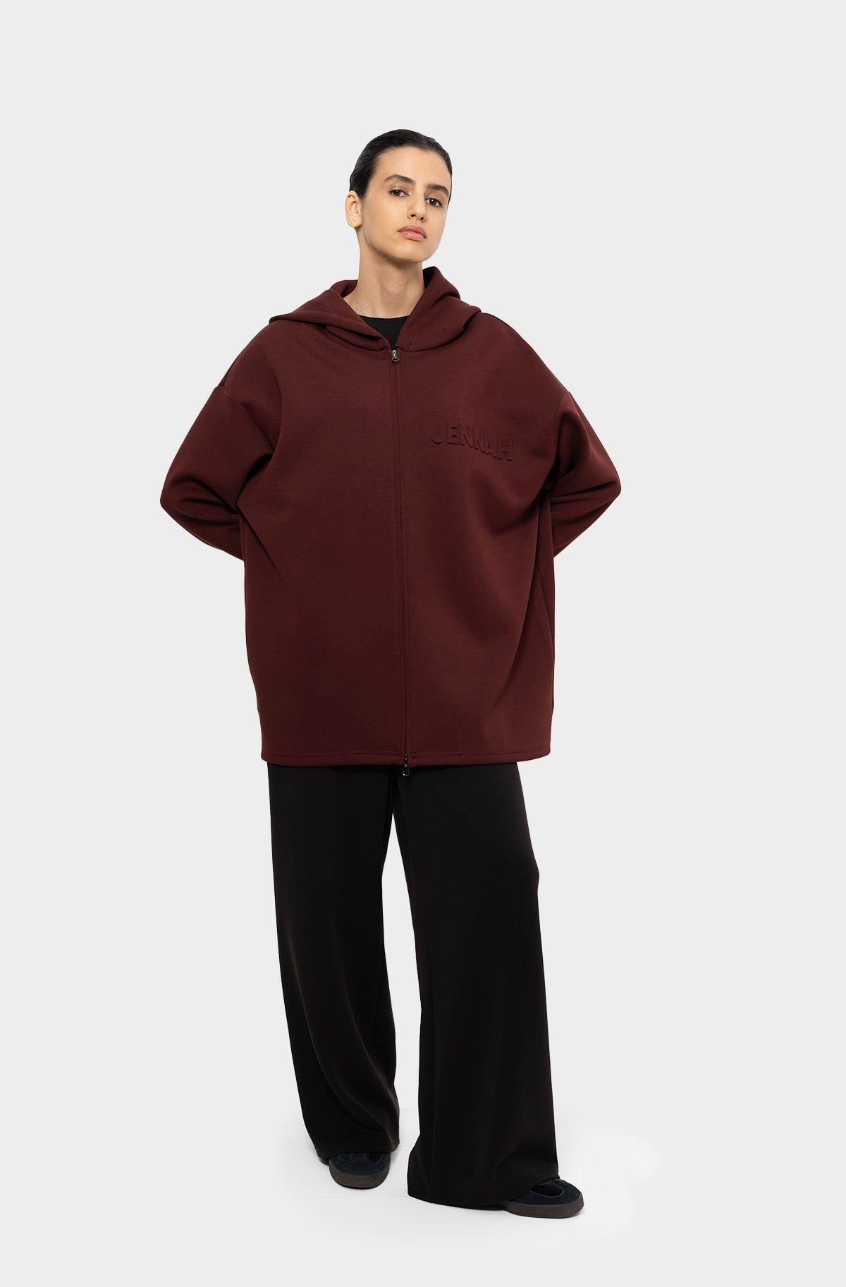 Sweat à capuche tencel burgundy