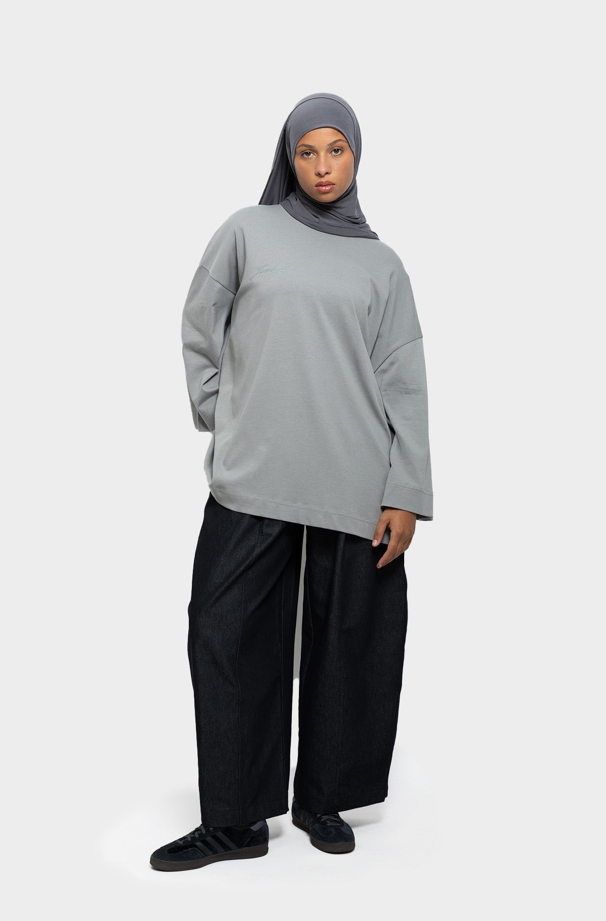 T-shirt oversize gris clair