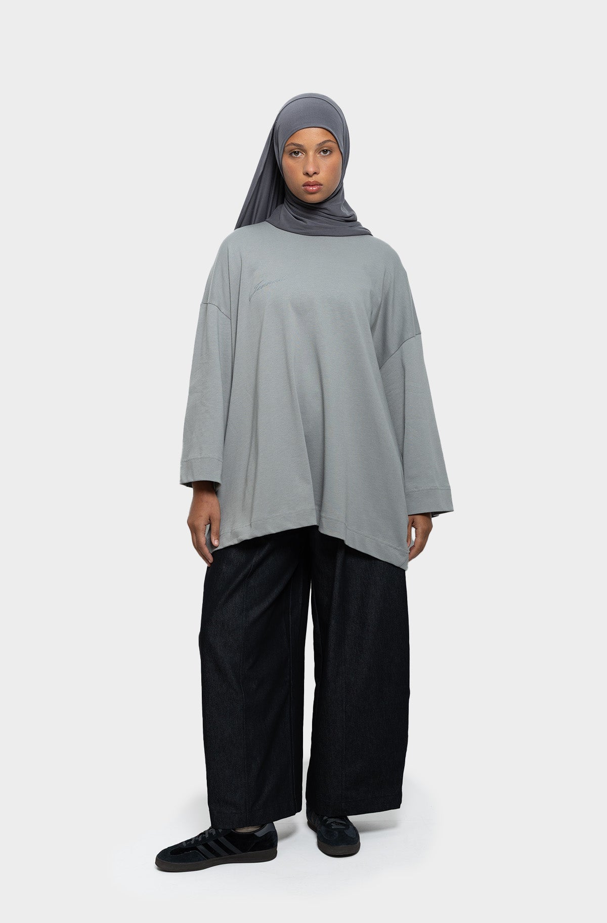 T-shirt oversize gris clair