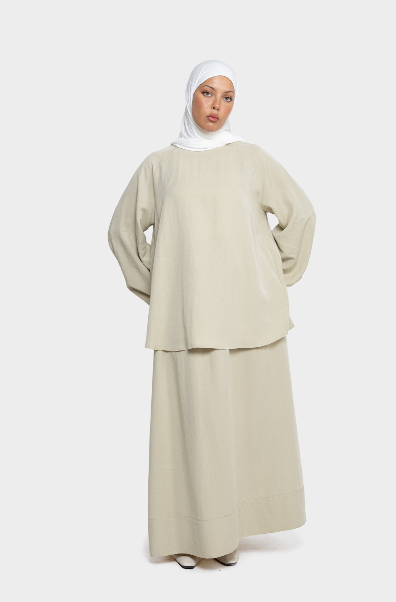 Sage balloon blouse