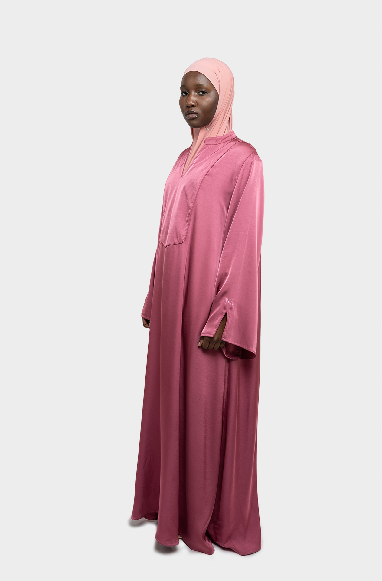 Medina dress pink Tunisian collar