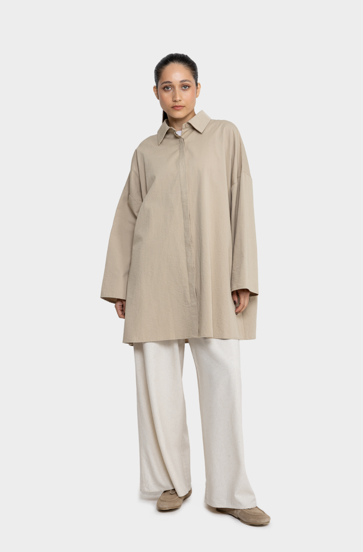 Beige cotton shirt