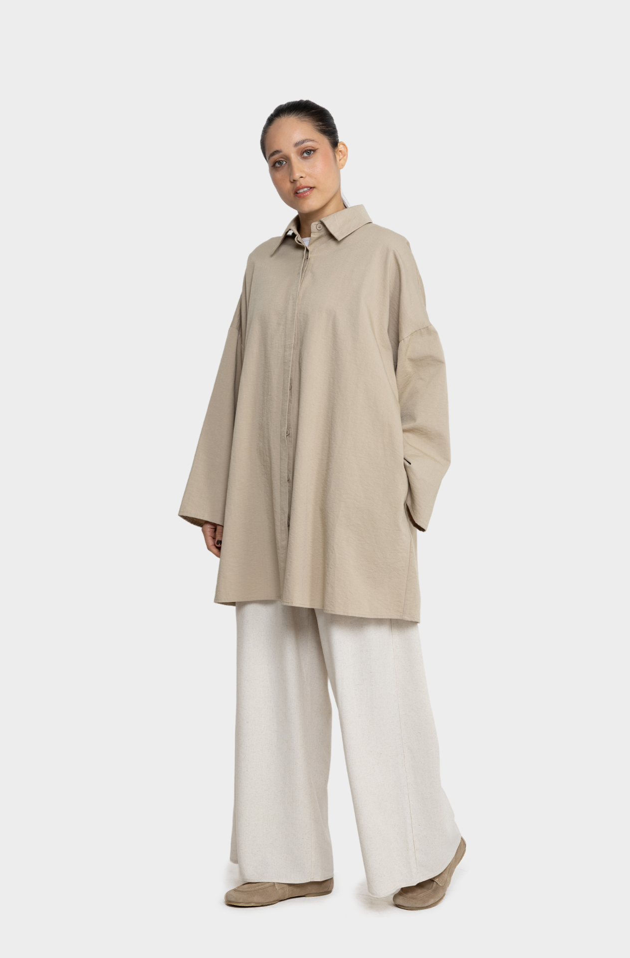 Beige cotton shirt