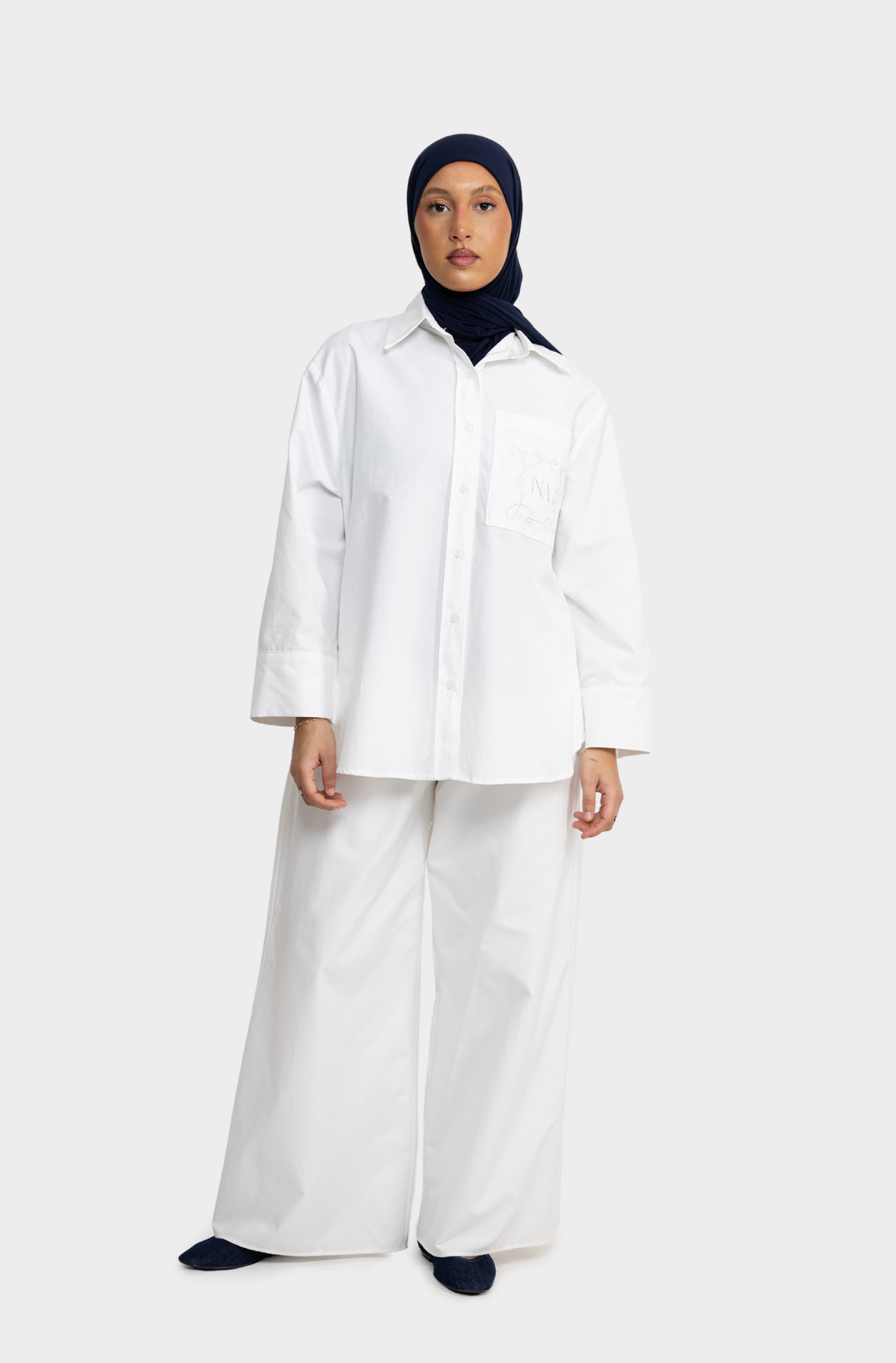 White cotton oversized shirt