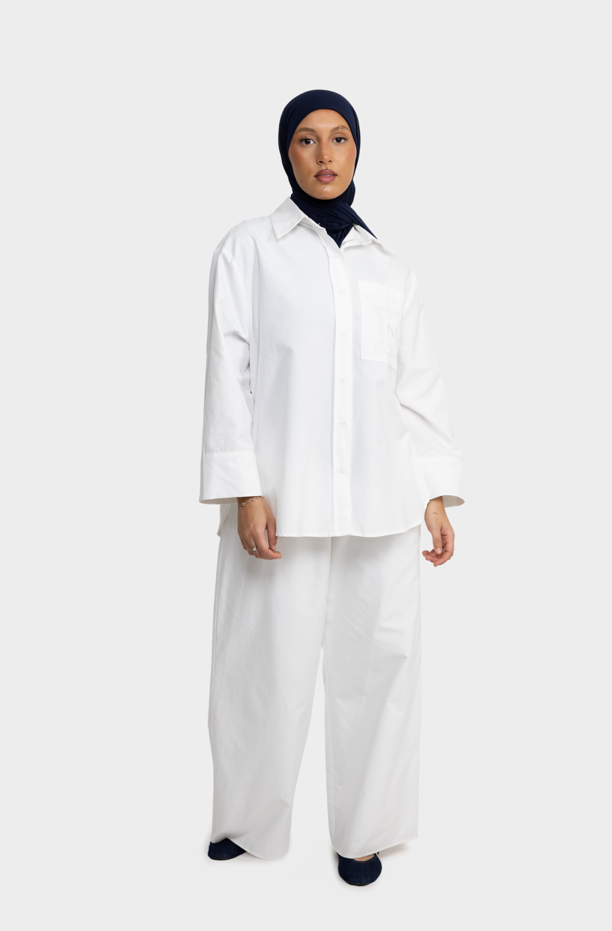 White cotton oversized shirt