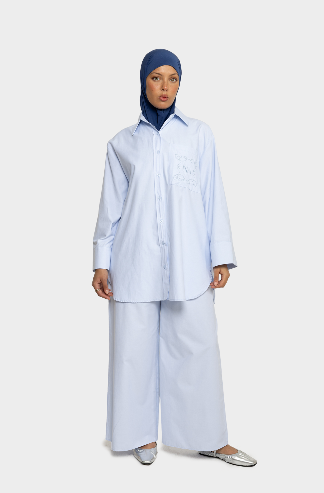 Sky cotton oversized shirt