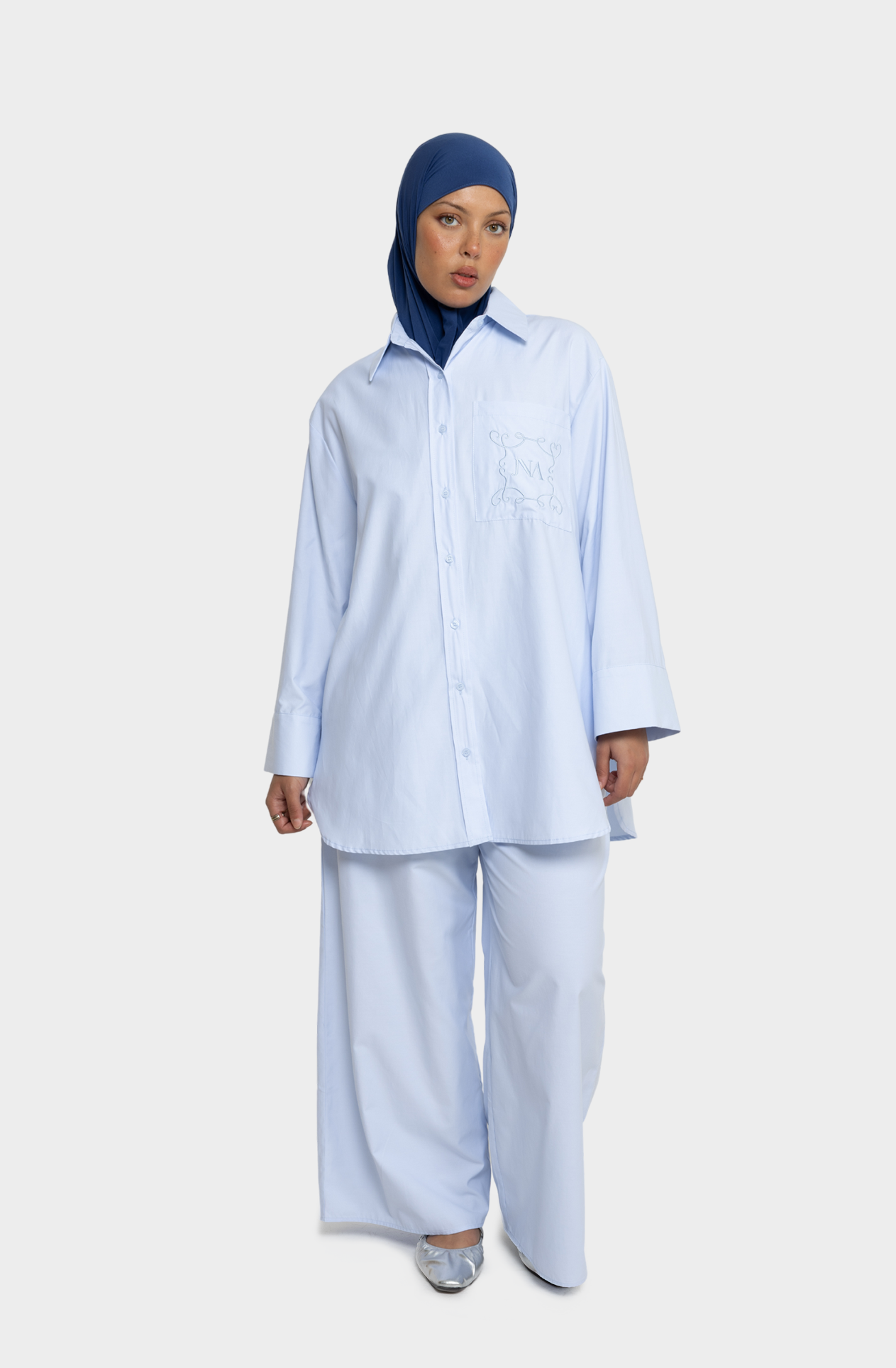 Sky cotton oversized shirt