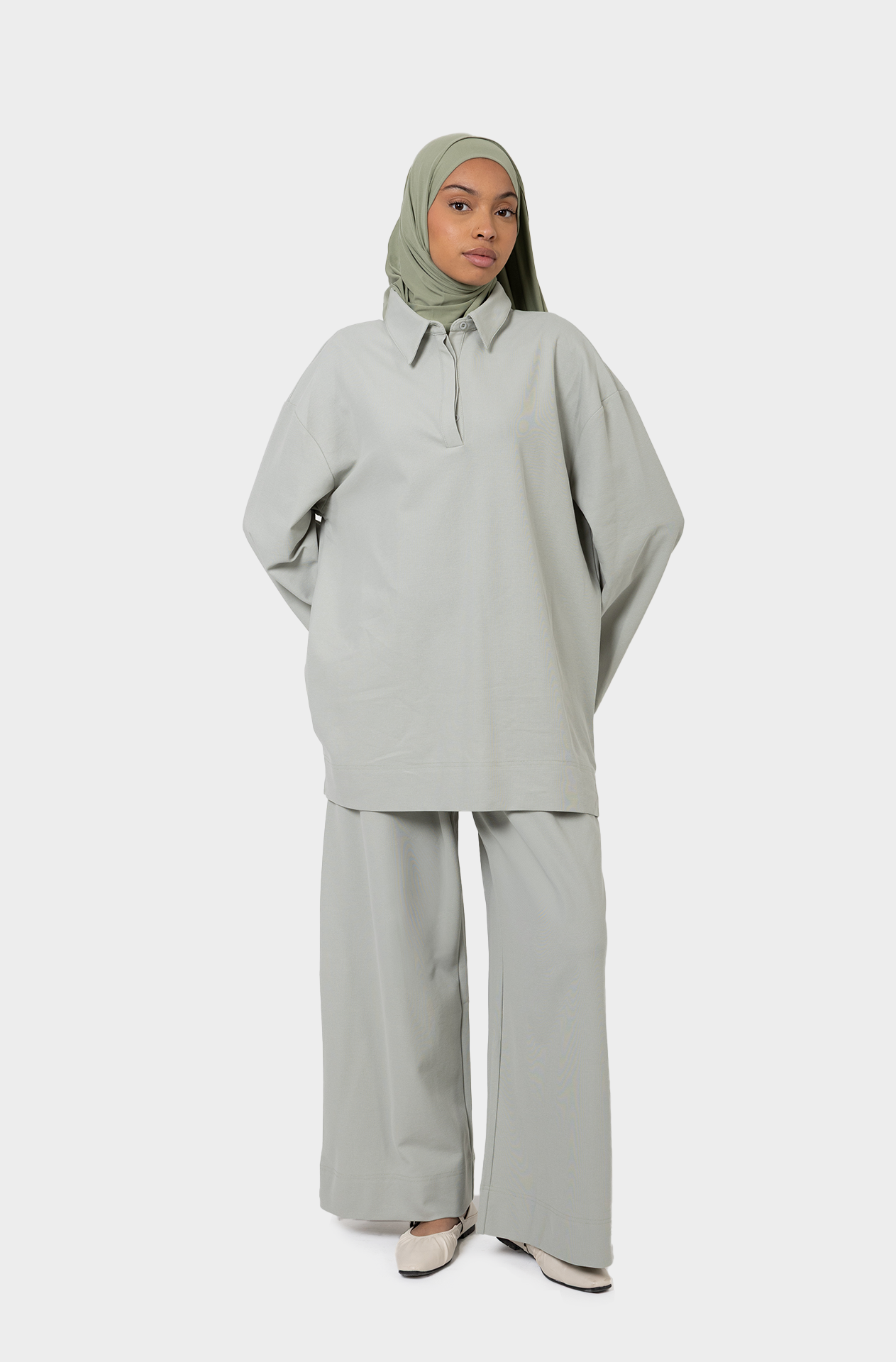 Ensemble polo sauge