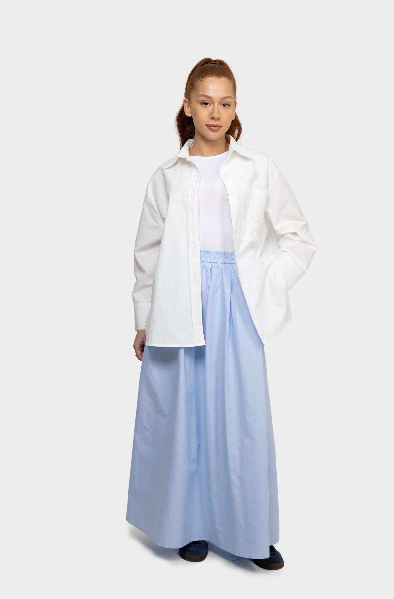 Cotton skirt blue