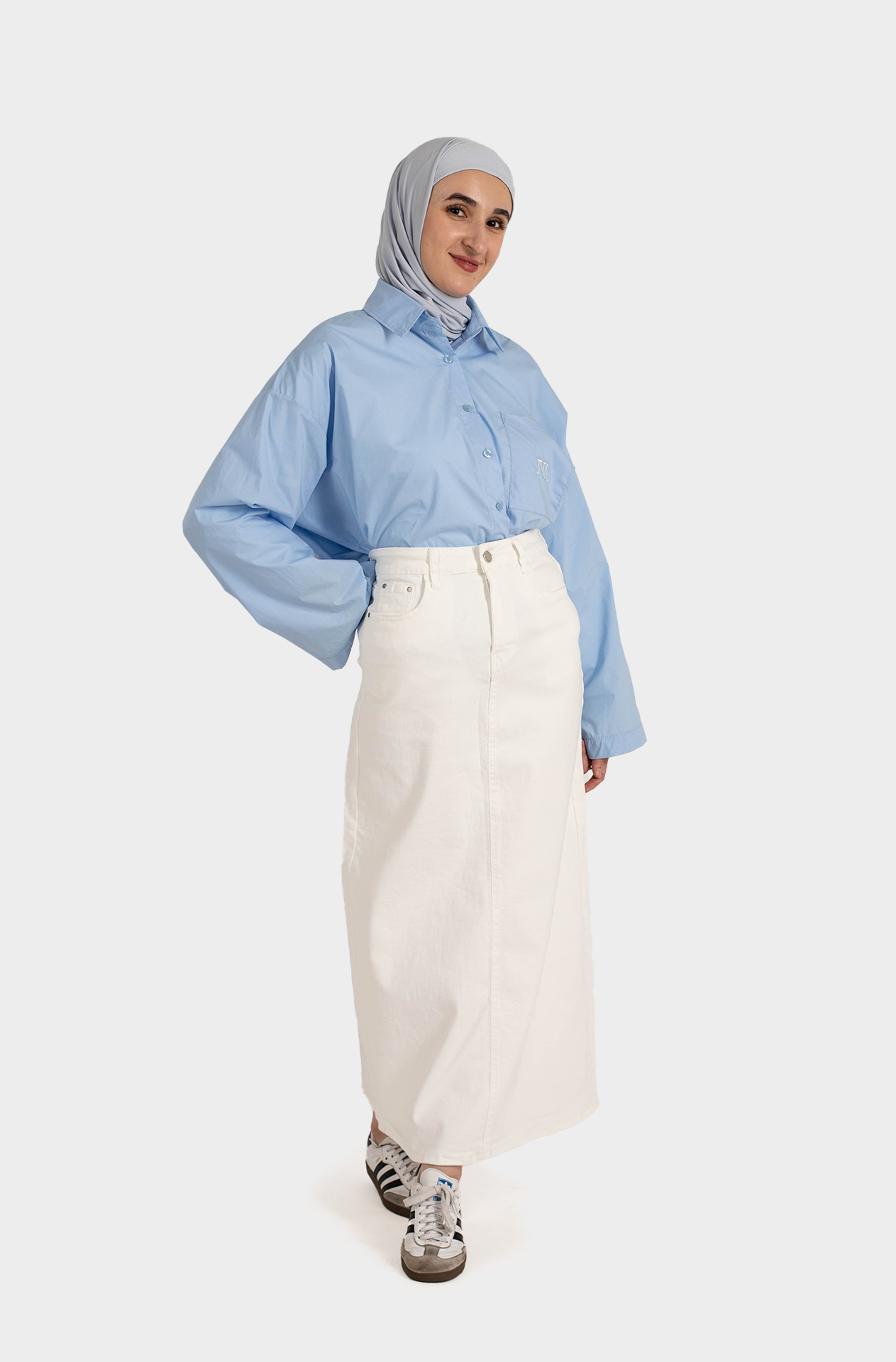 Jupe jean blanc