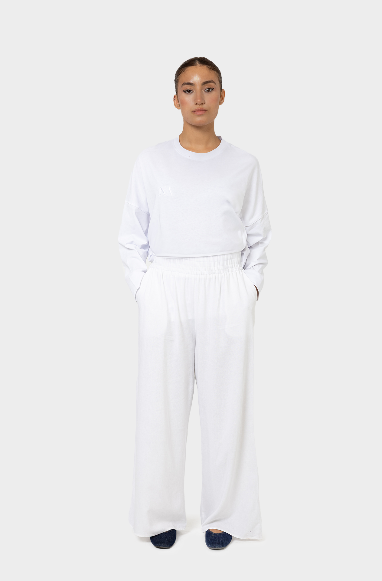 Pantalon linen blanc