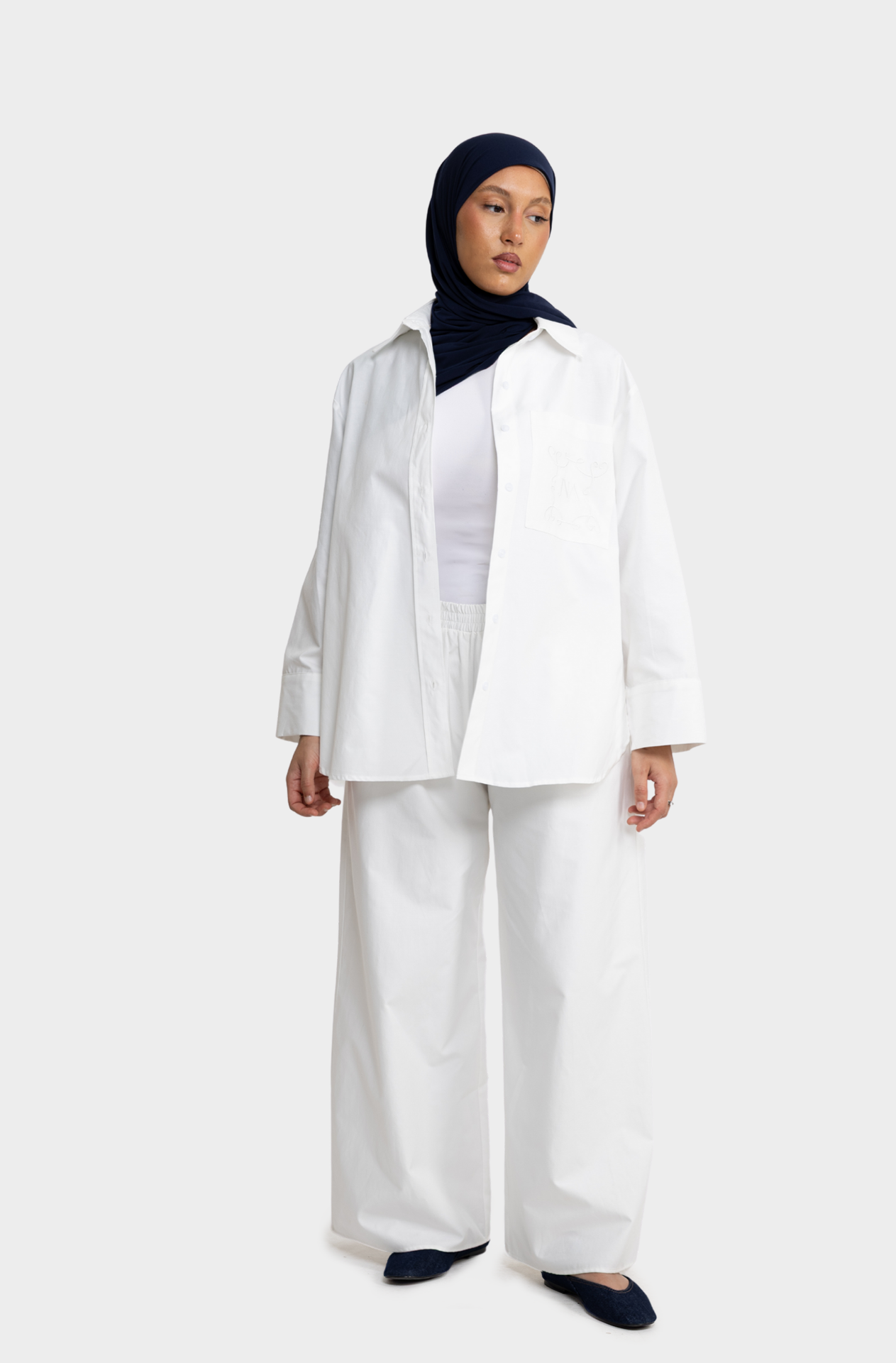 Pantalon oversize coton blanc
