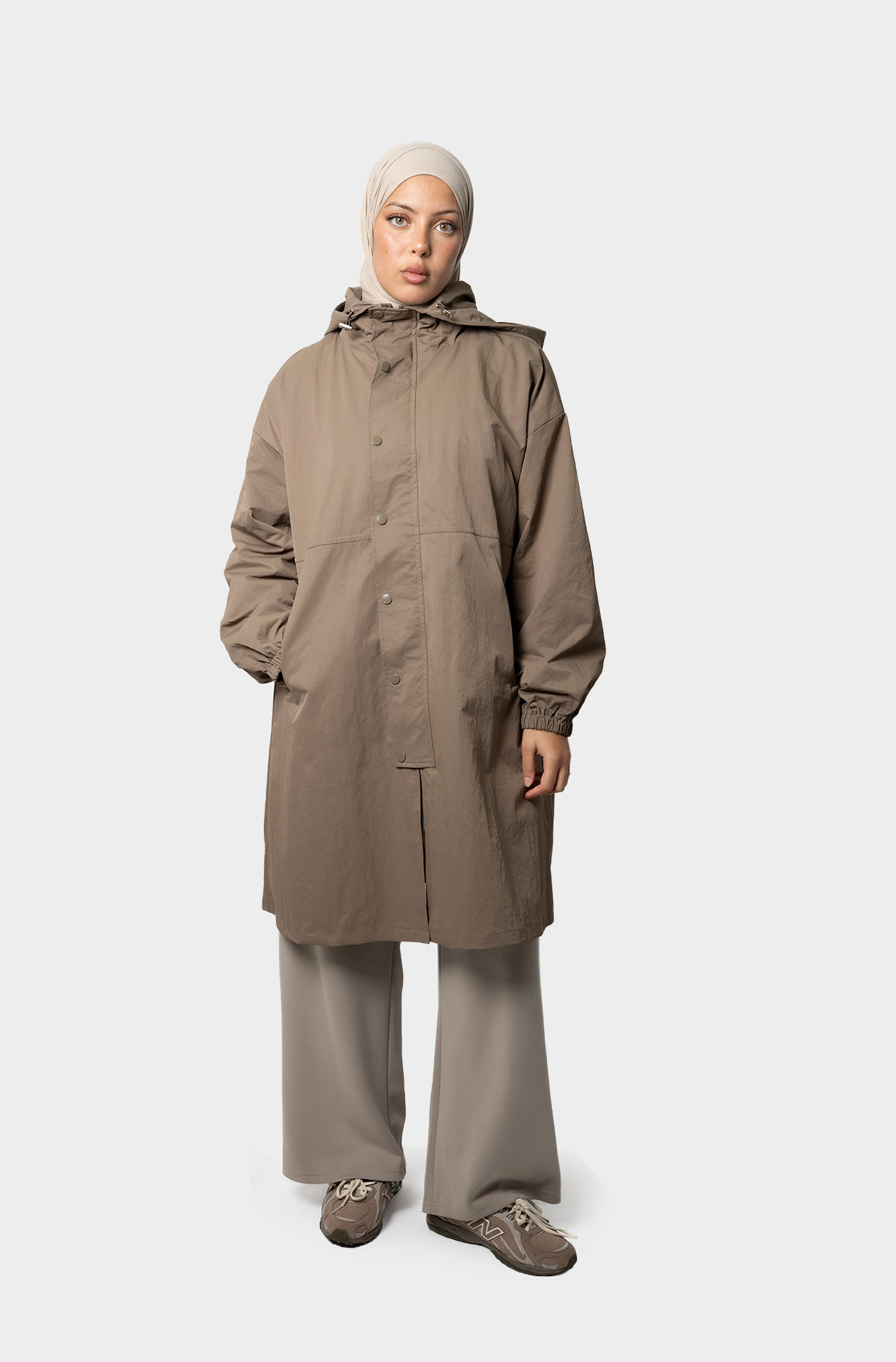 Taupe storm parka